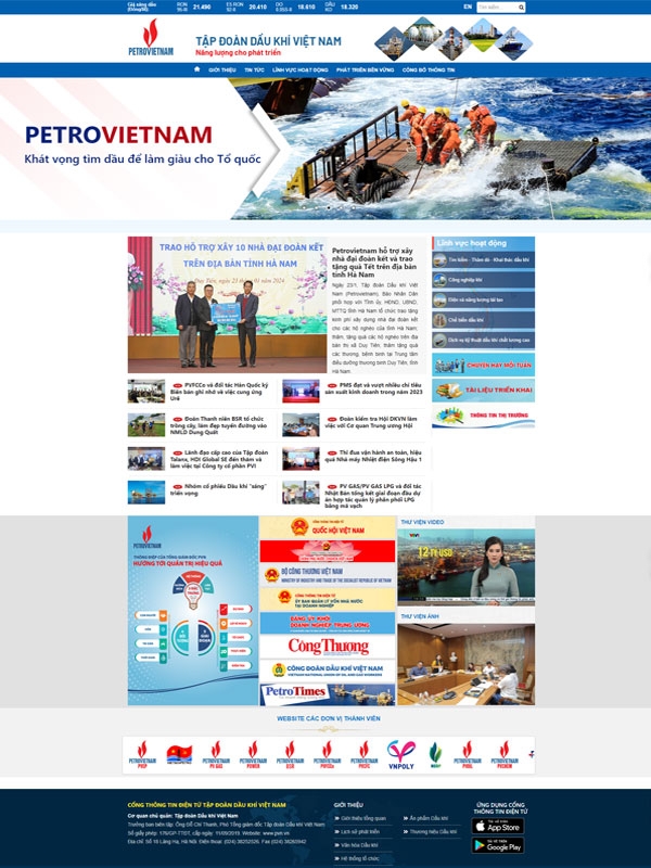 Mẫu website dầu khí